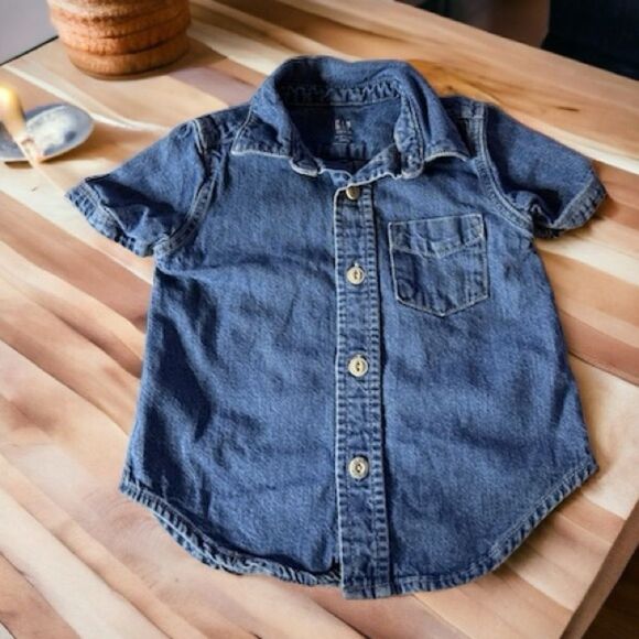Baby GAP Denim Button Down Shirt (12-18 Months) - Picture 1 of 3